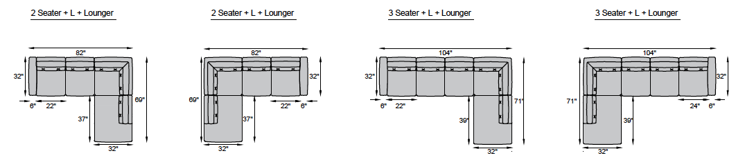 1 seater, 2 seater, 3 seater.