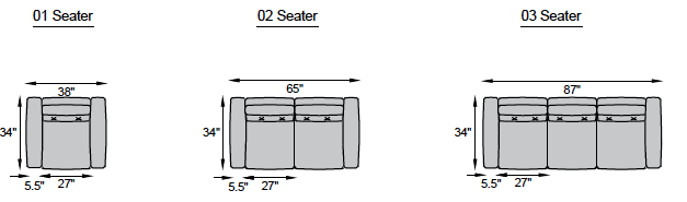 1 Seater, 2 Seater, 3 Seater